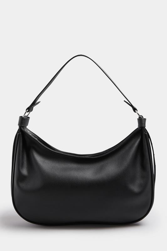 Black Faux Leather Slouched Studded Shoulder Bag | Yours Clothing 4