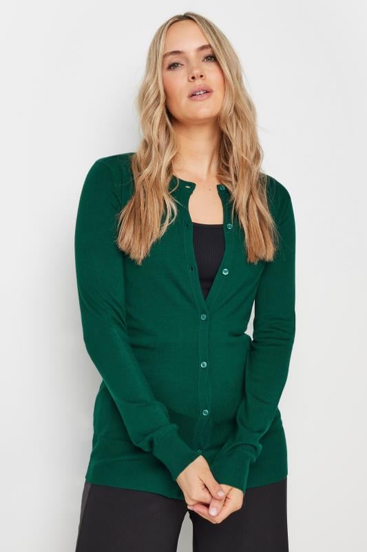 Tall  LTS Tall Emerald Green Button Down Knit Cardigan