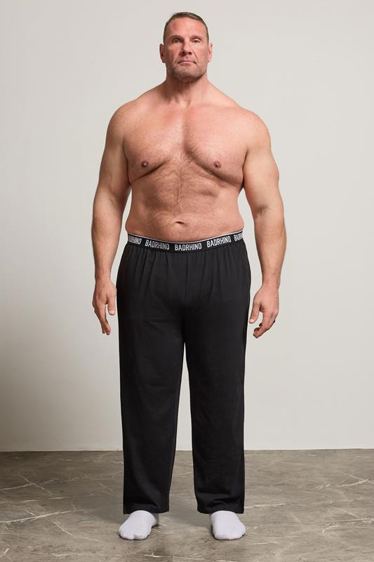 BadRhino Big & Tall Black Lounge Trousers | BadRhino 2