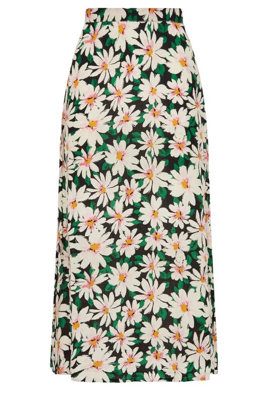 LTS Tall Women's Black Floral Print A-Line Midi Skirt | Long Tall Sally 4