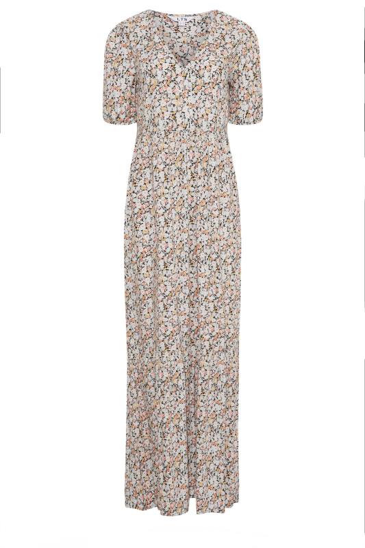 Tall Women's LTS Beige Brown Floral Print Tiered Midaxi Dress | Long Tall Sally  6