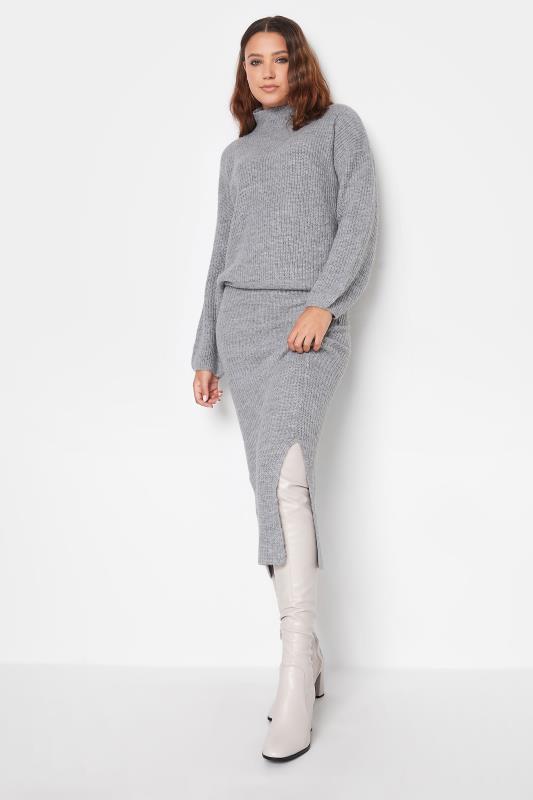 LTS Tall Grey Funnel Neck Knitted Jumper | Long Tall Sally  3