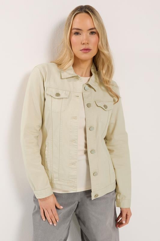 Tall  LTS Tall Ivory White Denim Jacket