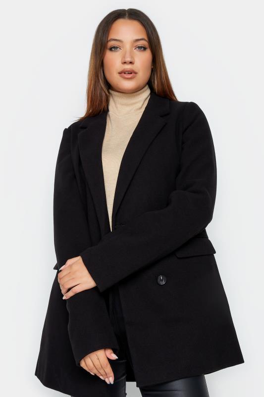 LTS Tall Women's Black Double Breasted Brushed Jacket | Long Tall Sally 4