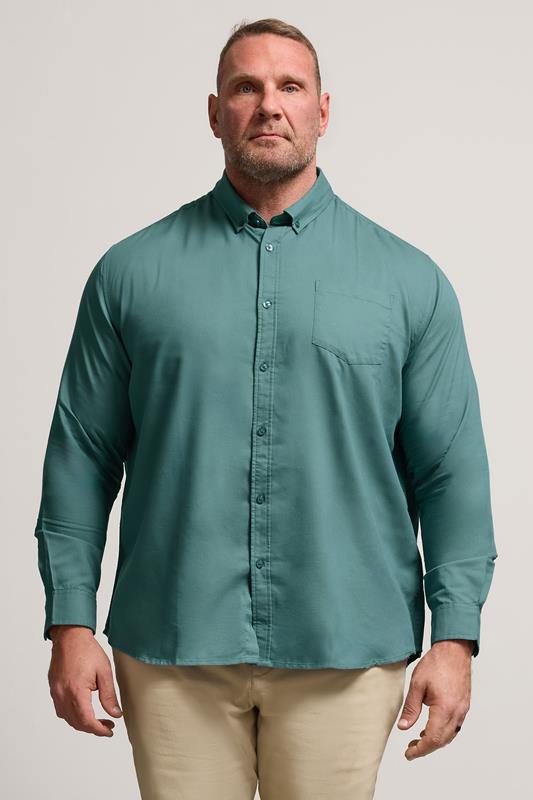 BadRhino Big & Tall Blue Long Sleeve Oxford Shirt