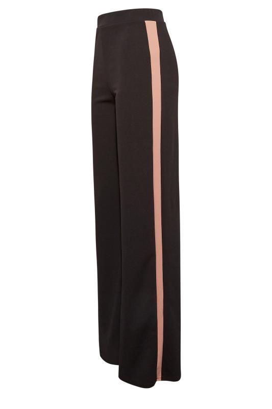 LTS Tall Women's Black & Pink Side Stripe Wide Leg Trousers | Long Tall Sally 4