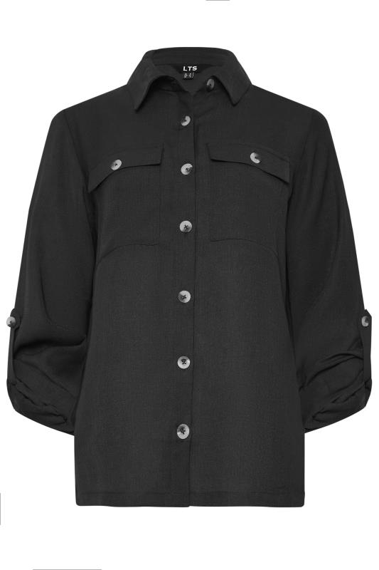 LTS Tall Black Long Sleeve Utility Shirt | Long Tall Sally 7
