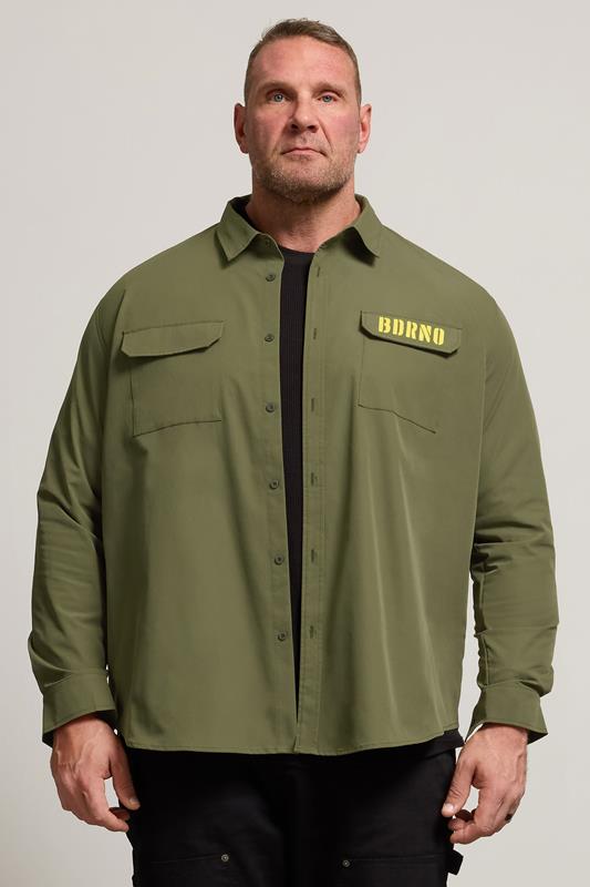 BadRhino Big & Tall Khaki Green Military Ripstop Shirt | BadRhino 3