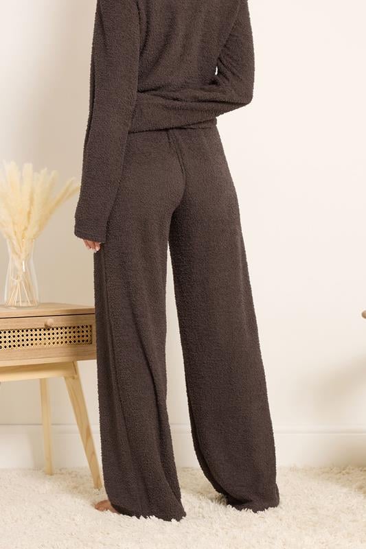 LTS Tall Women's Chocolate Brown Chenille Wide Leg Lounge Trousers | Long Tall Sally 4
