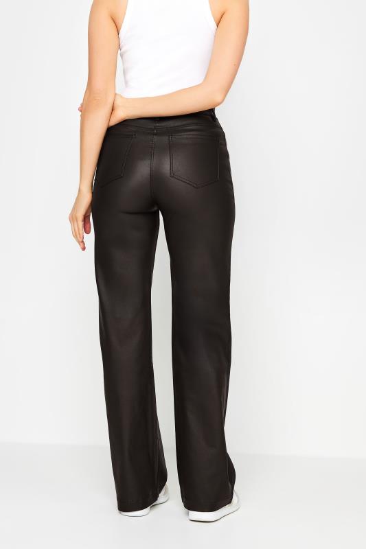 LTS Tall Black Faux Leather Wide Leg Trousers | Long Tall Sally  4