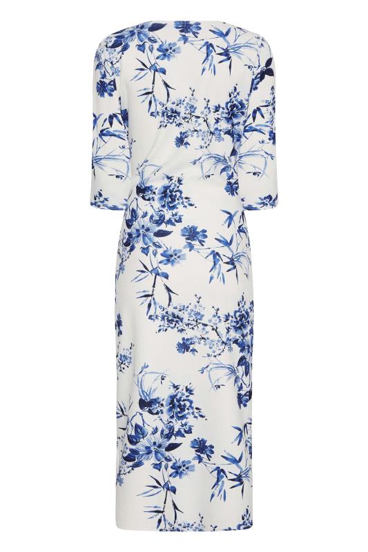 Tall Women's LTS White Floral Print Notch Neck Midi Dress | Long Tall Sally 7