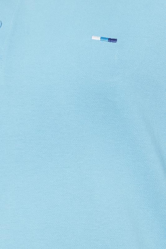 BadRhino Big & Tall Pale Blue Tipped Polo Shirt | BadRhino 5