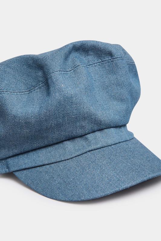 Indigo Blue Denim Baker Boy Hat | Yours Clothing 3