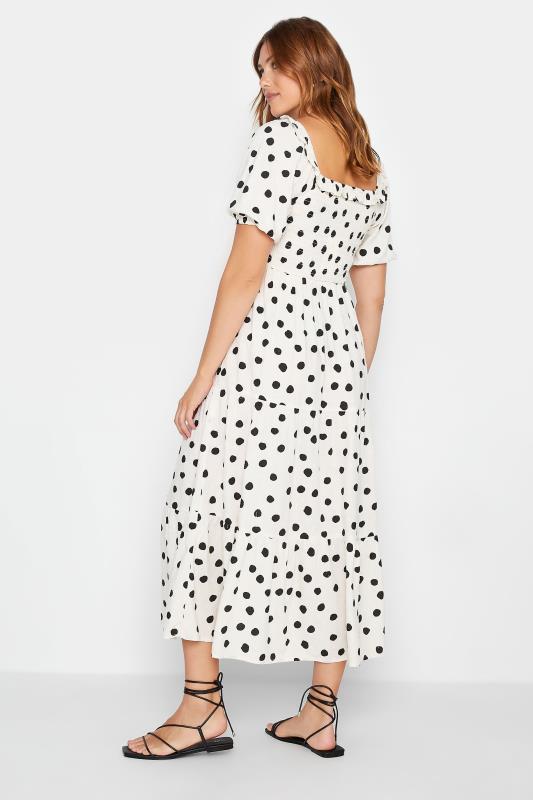 LTS Tall White Polka Dot Puff Sleeve Maxi Dress | Long Tall Sally  3