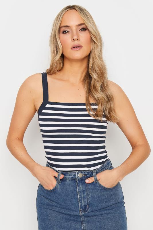 LTS Tall Women's 2 PACK Navy Blue Striped Cami Vest Tops | Long Tall Sally 6