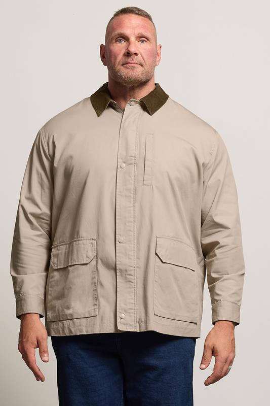 BadRhino Big & Tall Natural Brown Checked Lined Worker Jacket | BadRhino 1