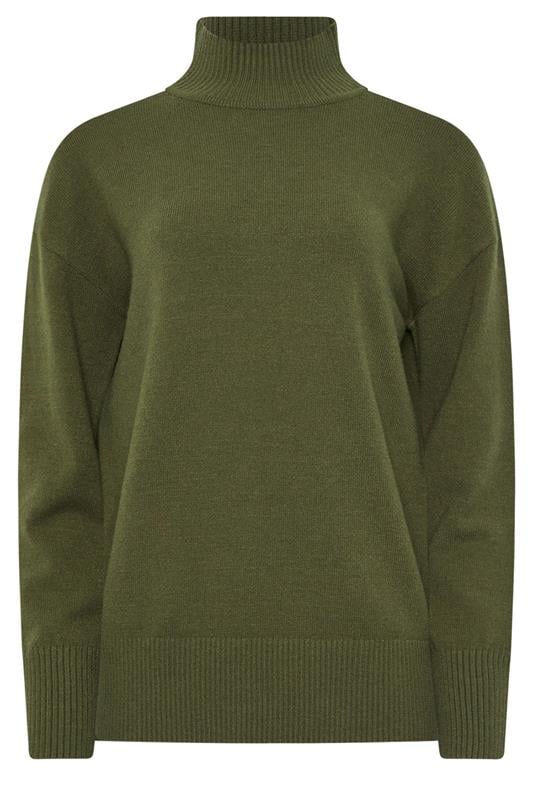 LTS Tall Khaki Green Turtle Neck Jumper | Long Tall Sally 5