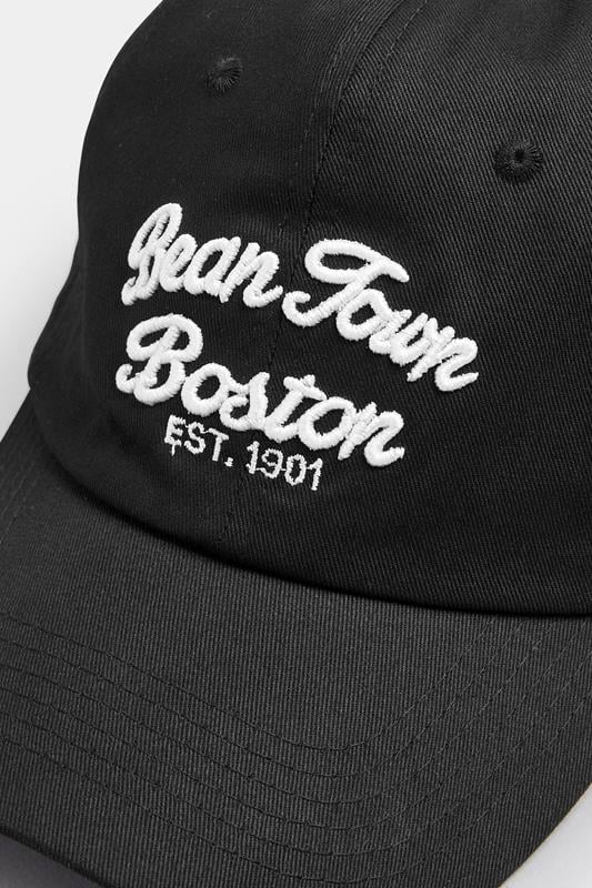 Black 'Boston' Slogan Baseball Cap | Yours Clothing 3
