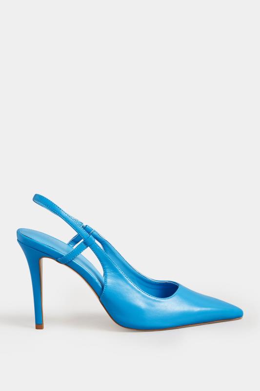 LTS Blue Sling Back Heel Court Shoes  in Standard Fit | Long Tall Sally 3