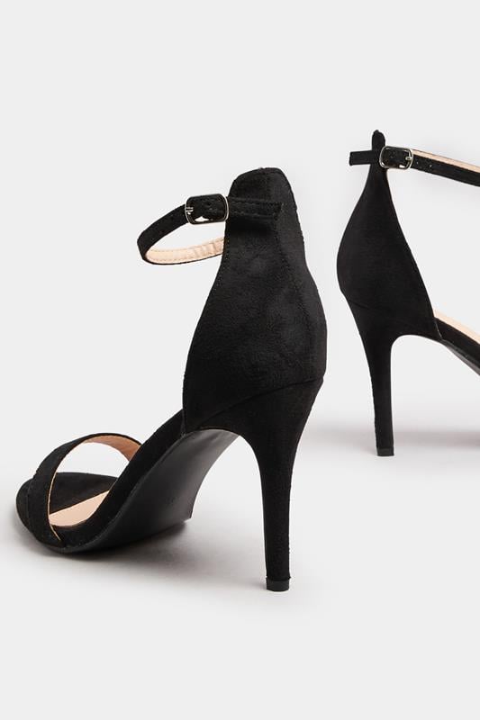 Black Faux Suede Ankle Strap Heels In Wide E Fit | Yours Clothing 4