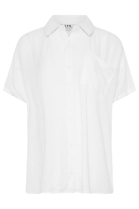 LTS Tall Women's White Crinkle Short Sleeve Shirt | Long Tall Sally  6