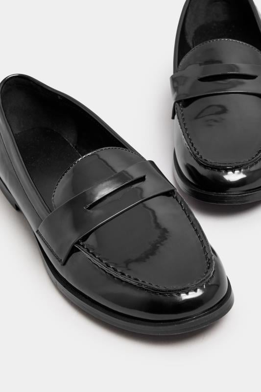 LTS Black Patent Loafers In Standard Fit | Long Tall Sally 5