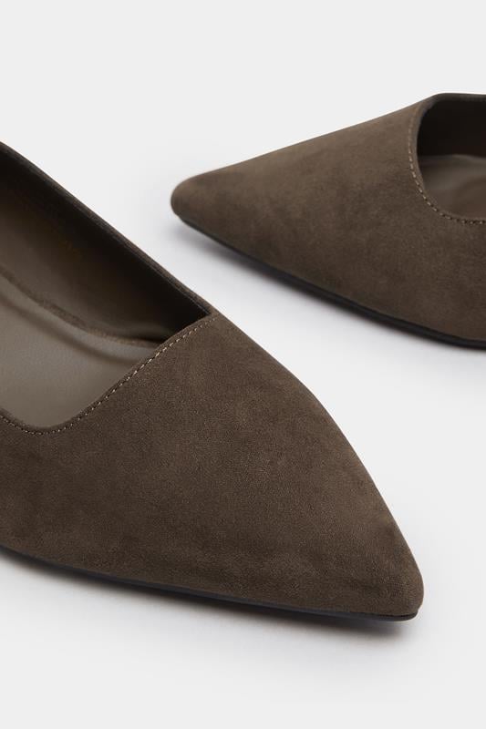LTS Chocolate Brown Pointed Block Court Heel | Long Tall Sally 4
