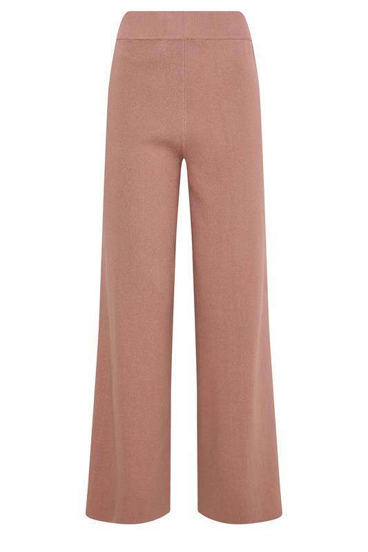 LTS Tall Women's Light Pink Knitted Wide Leg Trousers | Long Tall Sally 5