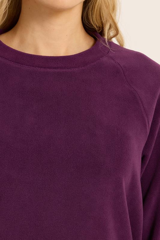 LTS Tall Women's Burgundy Red Fleece Lounge Top | Long Tall Sally 5