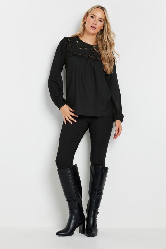 LTS Tall Black Woven Frill Blouse | Long Tall Sally 2