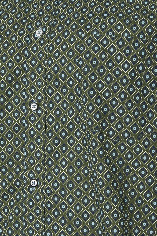 KAM Big & Tall Forest Green Geometric Shirt | BadRhino 3