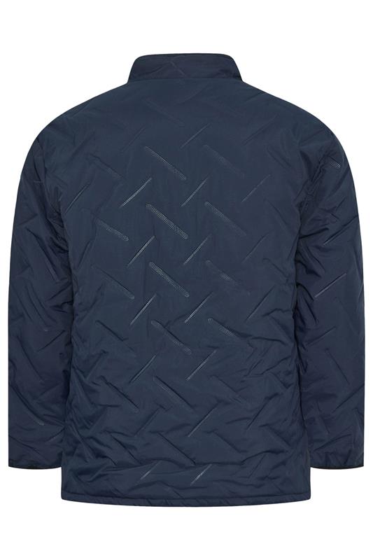 D555 Big & Tall Navy Blue Quilted Padded Jacket | BadRhino 2