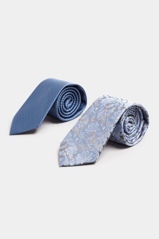 BadRhino Blue 2 PACK Floral Textured Ties | BadRhino 2