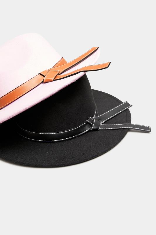 Black Faux Leather Band Fedora Hat | Yours Clothing  4