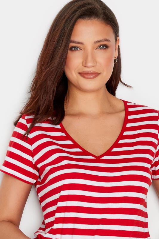 LTS Tall Womens 2 PACK Red & Black Stripe V-Neck T-Shirts | Long Tall Sally 5