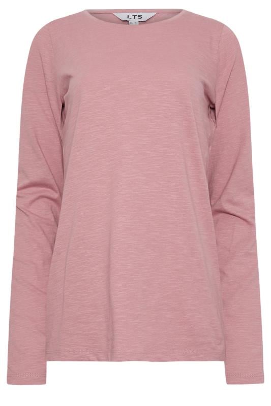 LTS Tall Blush Pink Crew Neck Long Sleeve Cotton T-Shirt | Long Tall Sally 5