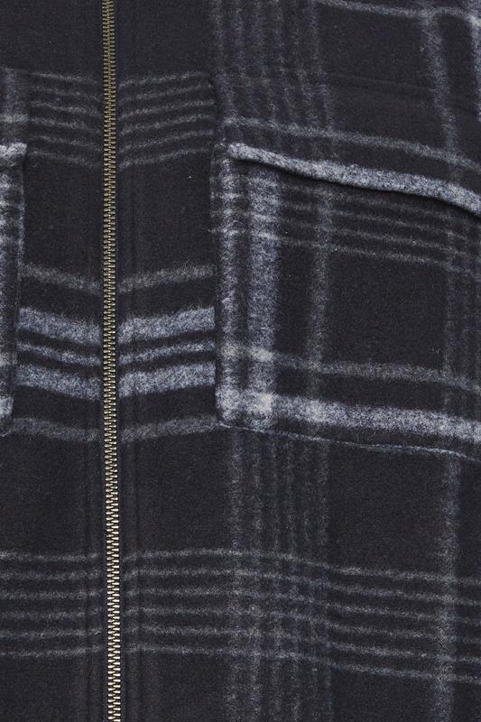 BadRhino Big & Tall Blue Check Print Zip Through Overshirt | BadRhino 7