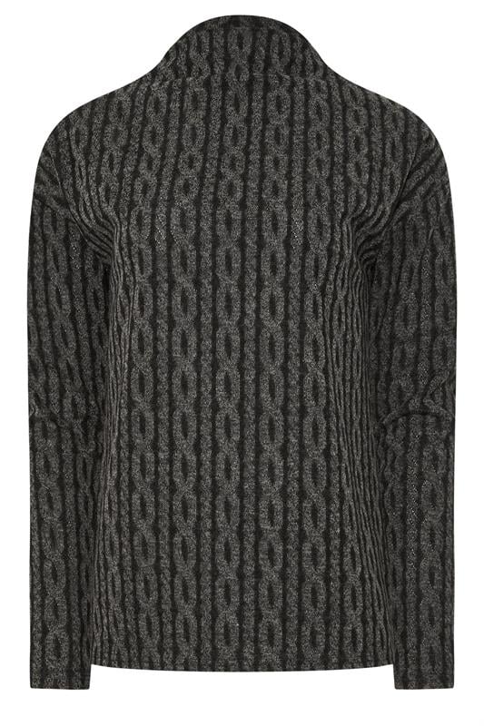 LTS Tall Charcoal Grey Knit Funnel Top | Long Tall Sally 1