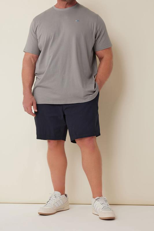 BadRhino Big & Tall 2 PACK Black & Navy Blue Elasticated Waist Chino Shorts 2