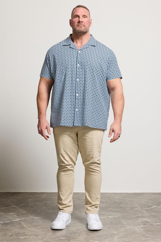 BadRhino Big & Tall Blue Geometric Poplin Shirt | BadRhino 2