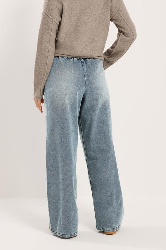 LTS Tall Women's Blue Mid Wash Wide Leg Jeans | Long Tall Sally 4