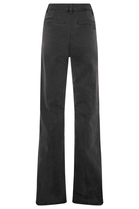 Tall Women's LTS Washed Black Wide Leg Jeans | Long Tall Sally 6