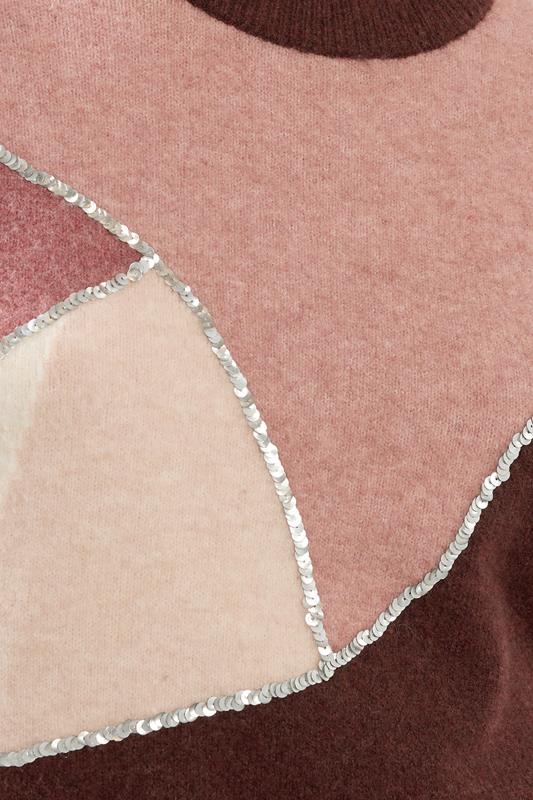 LTS Tall Pink Contrast Sequin Jumper | Long Tall Sally 4