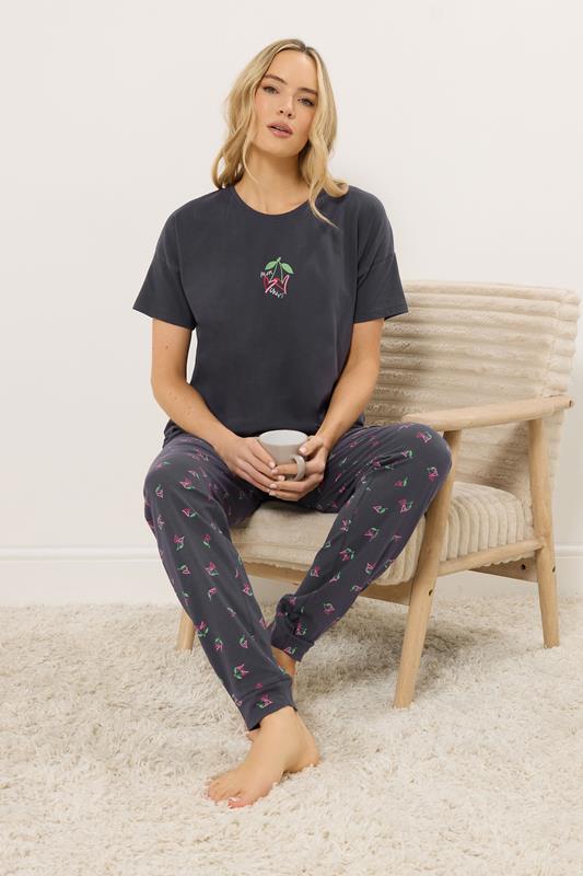 LTS Tall Women's Navy Blue 'Mon Cheri' Slogan Pyjama Set | Long Tall Sally 2
