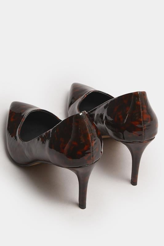 LTS Brown Tortoise Pointed Court Heel In Standard Fit | Long Tall Sally 4
