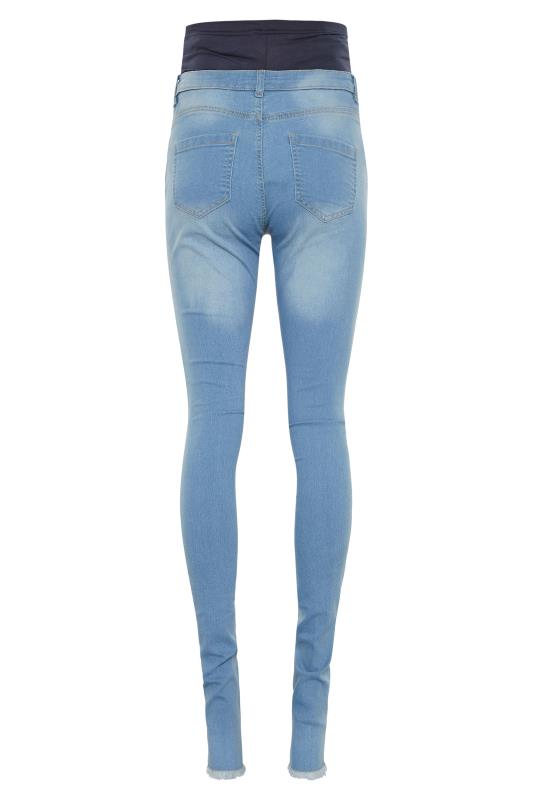 Tall Women's LTS Maternity Blue Distressed Skinny Jeans | Long Tall Sally 6