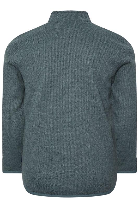 BadRhino Big & Tall Stormy Blue Full Zip Textured Fleece Jacket | BadRhino 6