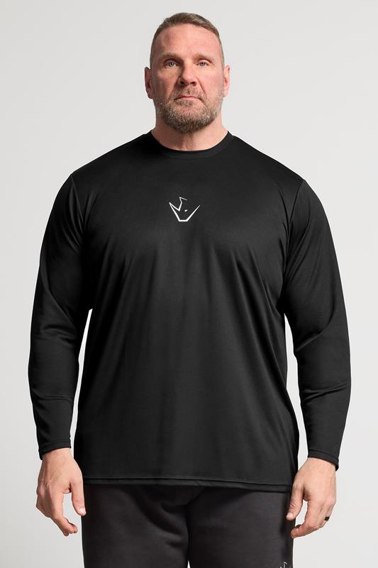 IronRhino Big & Tall Black Performance Long Sleeve T-Shirt