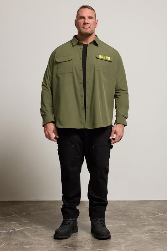 BadRhino Big & Tall Khaki Green Military Ripstop Shirt | BadRhino 4