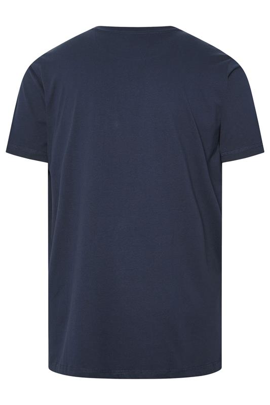 FIRETRAP Big & Tall Navy Blue Logo Print T-Shirt | BadRhino 2